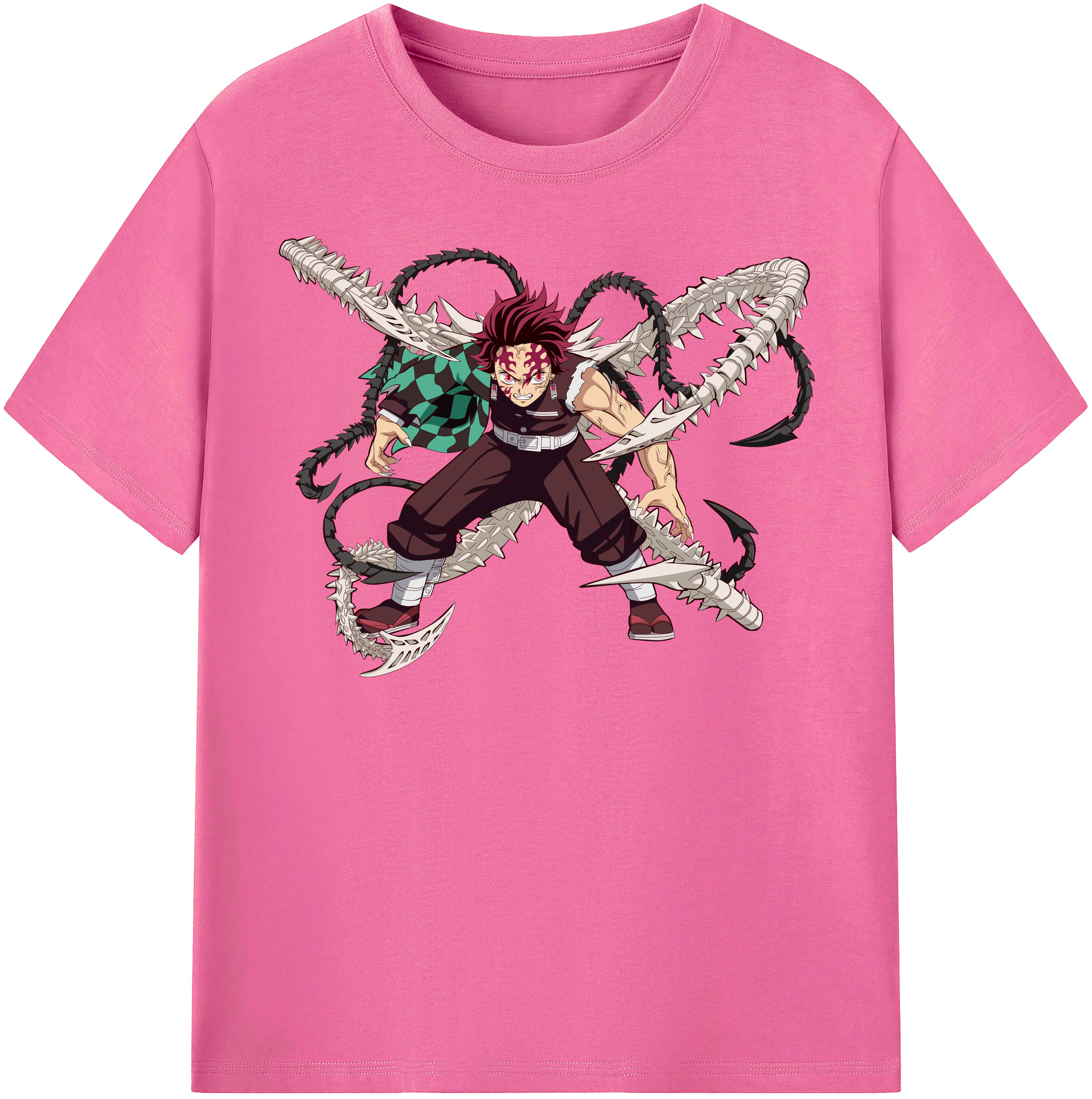 （画像用） 鬼滅の刃 竈門 炭治郎／かまど たんじろう Kamado Tanjirou レディースカジュアルプリントTシャツ（綿100％）